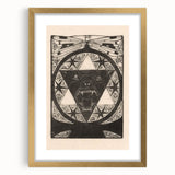 Gothic Wall Art: Fierce Panther with Geometric Symbols in Gothic Print