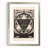Gothic Wall Art: Fierce Panther with Geometric Symbols in Gothic Print