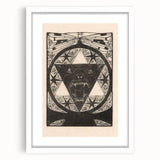 Gothic Wall Art: Fierce Panther with Geometric Symbols in Gothic Print