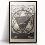 Gothic Wall Art: Fierce Panther with Geometric Symbols in Gothic Print