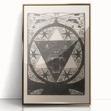 Gothic Wall Art: Fierce Panther with Geometric Symbols in Gothic Print