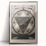 Gothic Wall Art: Fierce Panther with Geometric Symbols in Gothic Print