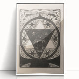 Gothic Wall Art: Fierce Panther with Geometric Symbols in Gothic Print
