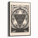 Gothic Wall Art: Fierce Panther with Geometric Symbols in Gothic Print