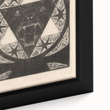 Gothic Wall Art: Fierce Panther with Geometric Symbols in Gothic Print