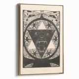 Gothic Wall Art: Fierce Panther with Geometric Symbols in Gothic Print