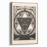 Gothic Wall Art: Fierce Panther with Geometric Symbols in Gothic Print