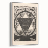 Gothic Wall Art: Fierce Panther with Geometric Symbols in Gothic Print