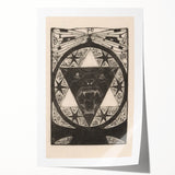 Gothic Wall Art: Fierce Panther with Geometric Symbols in Gothic Print