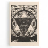 Gothic Wall Art: Fierce Panther with Geometric Symbols in Gothic Print