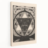 Gothic Wall Art: Fierce Panther with Geometric Symbols in Gothic Print