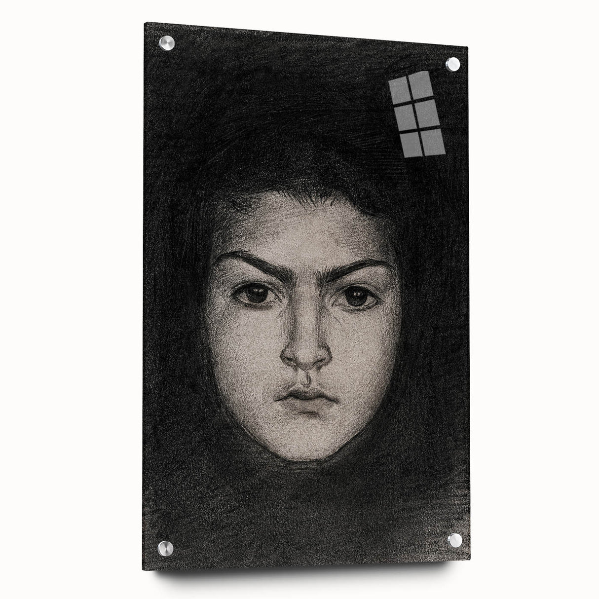 Intense Portrait Sketch - Mysterious Gothic Character Wall Art Print