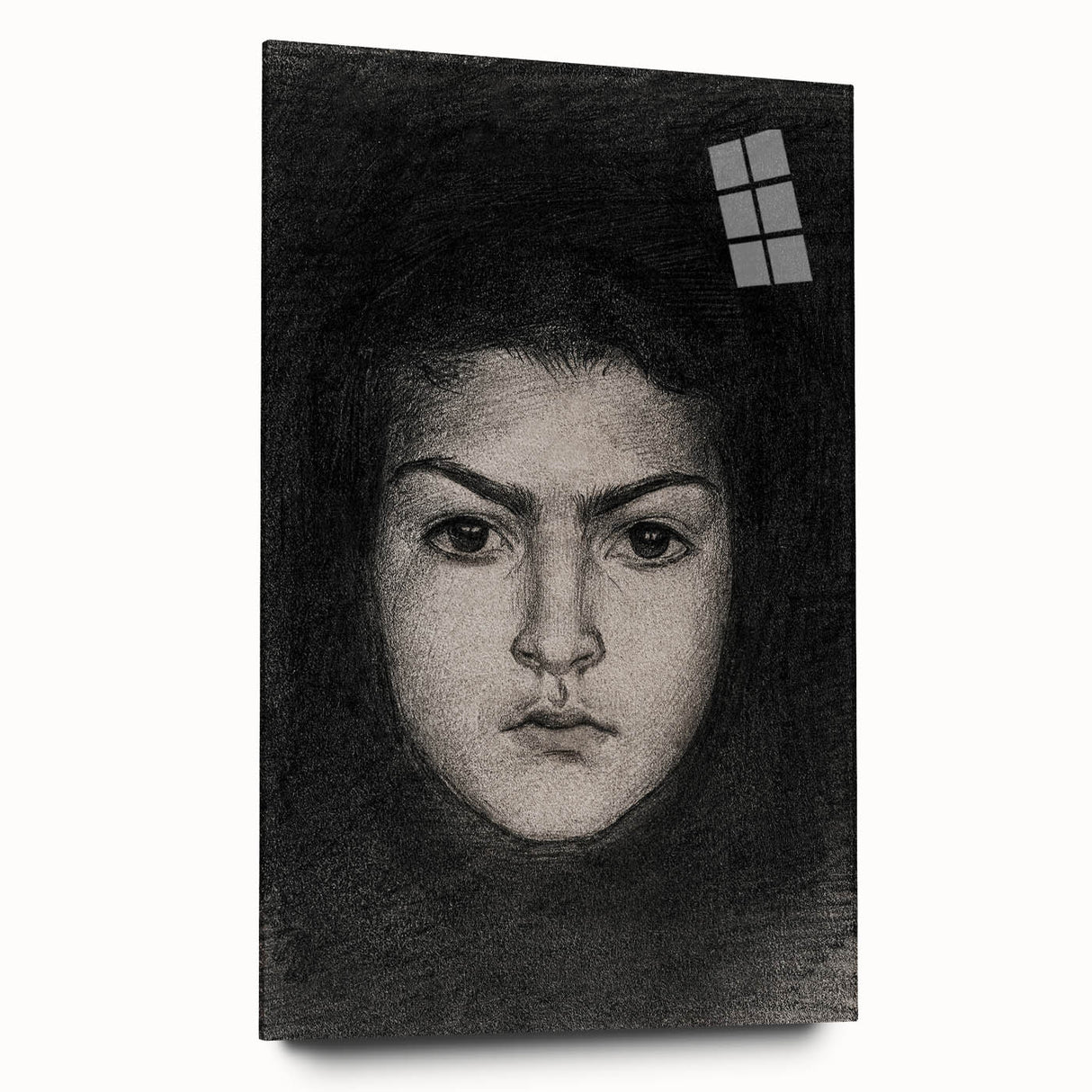 Intense Portrait Sketch - Mysterious Gothic Character Wall Art Print