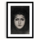 Intense Portrait Sketch - Mysterious Gothic Character Wall Art Print