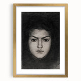 Intense Portrait Sketch - Mysterious Gothic Character Wall Art Print