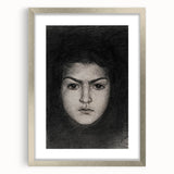 Intense Portrait Sketch - Mysterious Gothic Character Wall Art Print