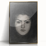 Intense Portrait Sketch - Mysterious Gothic Character Wall Art Print