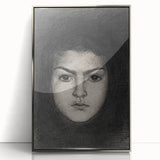 Intense Portrait Sketch - Mysterious Gothic Character Wall Art Print