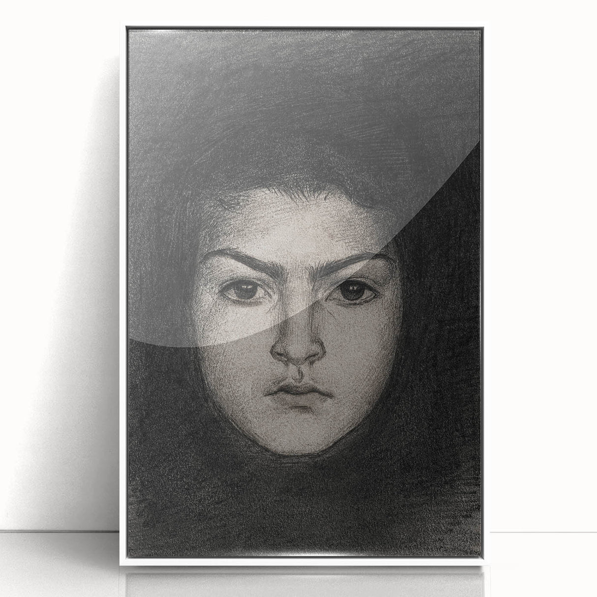 Intense Portrait Sketch - Mysterious Gothic Character Wall Art Print