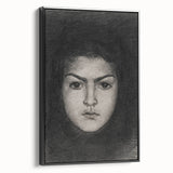 Intense Portrait Sketch - Mysterious Gothic Character Wall Art Print