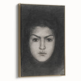 Intense Portrait Sketch - Mysterious Gothic Character Wall Art Print