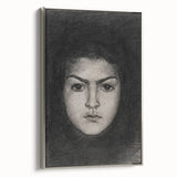 Intense Portrait Sketch - Mysterious Gothic Character Wall Art Print