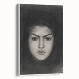 Intense Portrait Sketch - Mysterious Gothic Character Wall Art Print