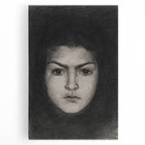 Intense Portrait Sketch - Mysterious Gothic Character Wall Art Print