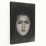Intense Portrait Sketch - Mysterious Gothic Character Wall Art Print