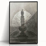 Gothic Wall Art - Medieval Bust with Dark Raven in Vintage Gothic Print