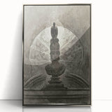 Gothic Wall Art - Medieval Bust with Dark Raven in Vintage Gothic Print