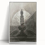 Gothic Wall Art - Medieval Bust with Dark Raven in Vintage Gothic Print