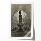 Gothic Wall Art - Medieval Bust with Dark Raven in Vintage Gothic Print