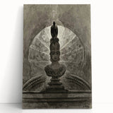 Gothic Wall Art - Medieval Bust with Dark Raven in Vintage Gothic Print