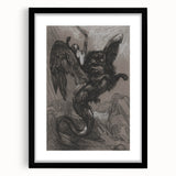 Gothic Wall Art - Dark Mythical Creature in Vintage Gothic Fantasy Print