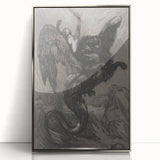 Gothic Wall Art - Dark Mythical Creature in Vintage Gothic Fantasy Print