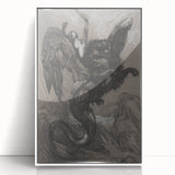 Gothic Wall Art - Dark Mythical Creature in Vintage Gothic Fantasy Print