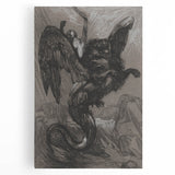 Gothic Wall Art - Dark Mythical Creature in Vintage Gothic Fantasy Print