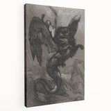 Gothic Wall Art - Dark Mythical Creature in Vintage Gothic Fantasy Print
