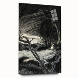 Gothic Wall Art - Mysterious Night Scene with Sleeping Figure in Dark Decor