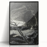 Gothic Wall Art - Mysterious Night Scene with Sleeping Figure in Dark Decor