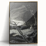 Gothic Wall Art - Mysterious Night Scene with Sleeping Figure in Dark Decor