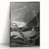 Gothic Wall Art - Mysterious Night Scene with Sleeping Figure in Dark Decor