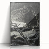 Gothic Wall Art - Mysterious Night Scene with Sleeping Figure in Dark Decor