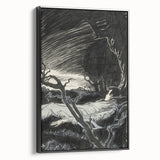 Gothic Wall Art - Mysterious Night Scene with Sleeping Figure in Dark Decor