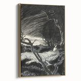 Gothic Wall Art - Mysterious Night Scene with Sleeping Figure in Dark Decor