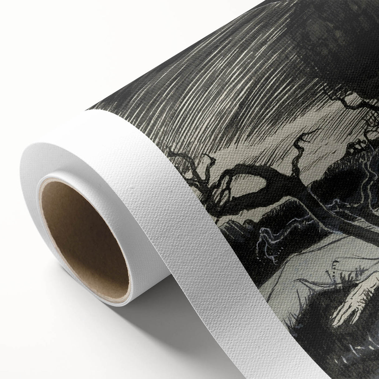 Gothic Wall Art - Mysterious Night Scene with Sleeping Figure in Dark Decor
