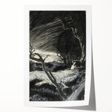 Gothic Wall Art - Mysterious Night Scene with Sleeping Figure in Dark Decor