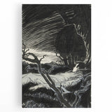 Gothic Wall Art - Mysterious Night Scene with Sleeping Figure in Dark Decor