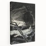 Gothic Wall Art - Mysterious Night Scene with Sleeping Figure in Dark Decor